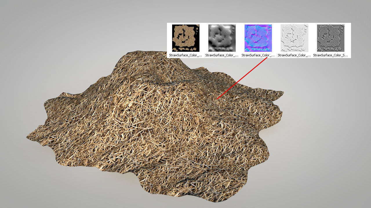 Straw Bales Low-poly 3D model_12