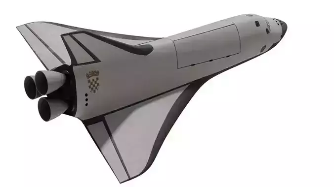 Spaceship And Satellite Low-poly 3D model