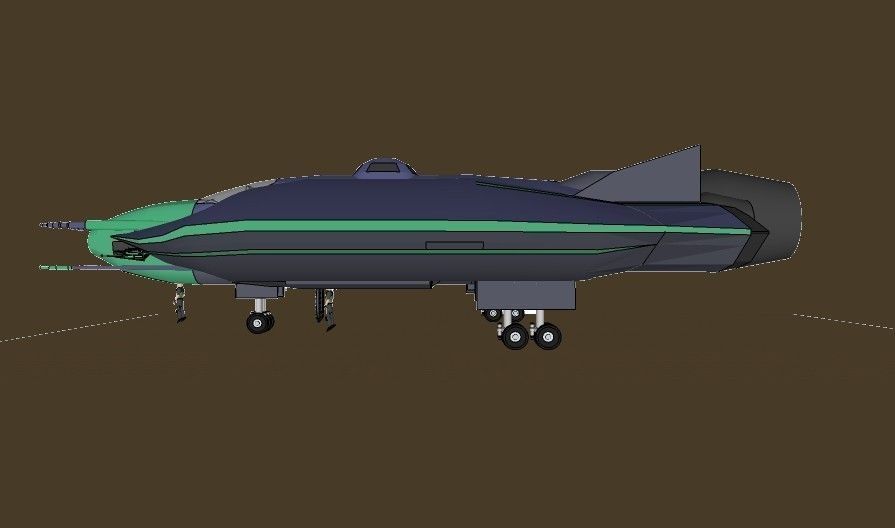 SQ Conqueror - Multirole space combat corvette class at a stands 3D print model_2