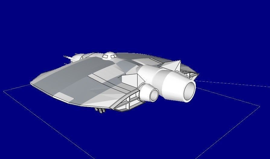 SQ Conqueror - Multirole space combat corvette class at a stands 3D print model_4