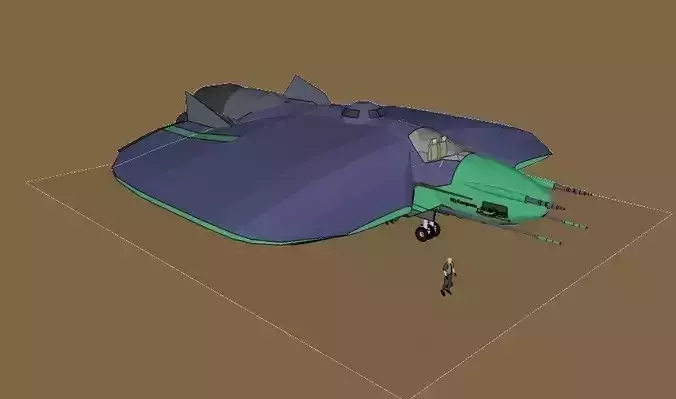 SQ Conqueror - Multirole space combat corvette class at a stands 3D print model