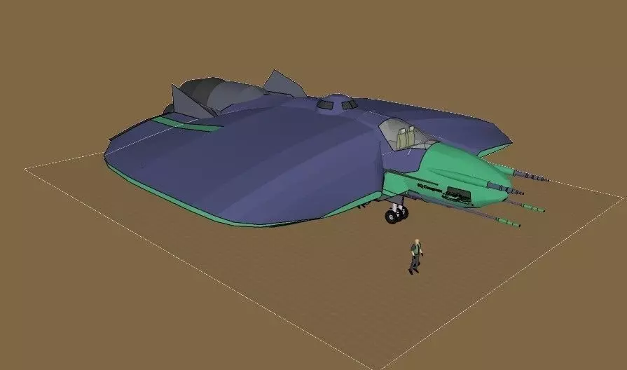 SQ Conqueror - Multirole space combat corvette class at a stands 3D print model_0