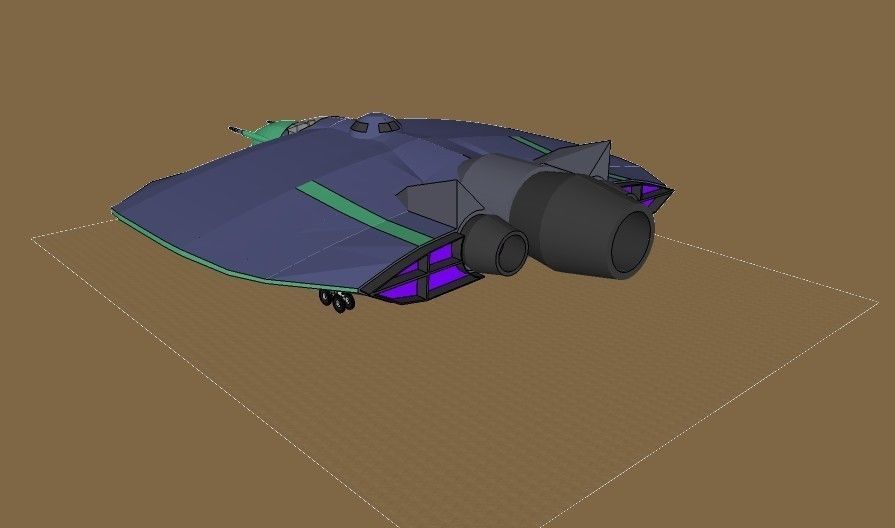 SQ Conqueror - Multirole space combat corvette class at a stands 3D print model_1