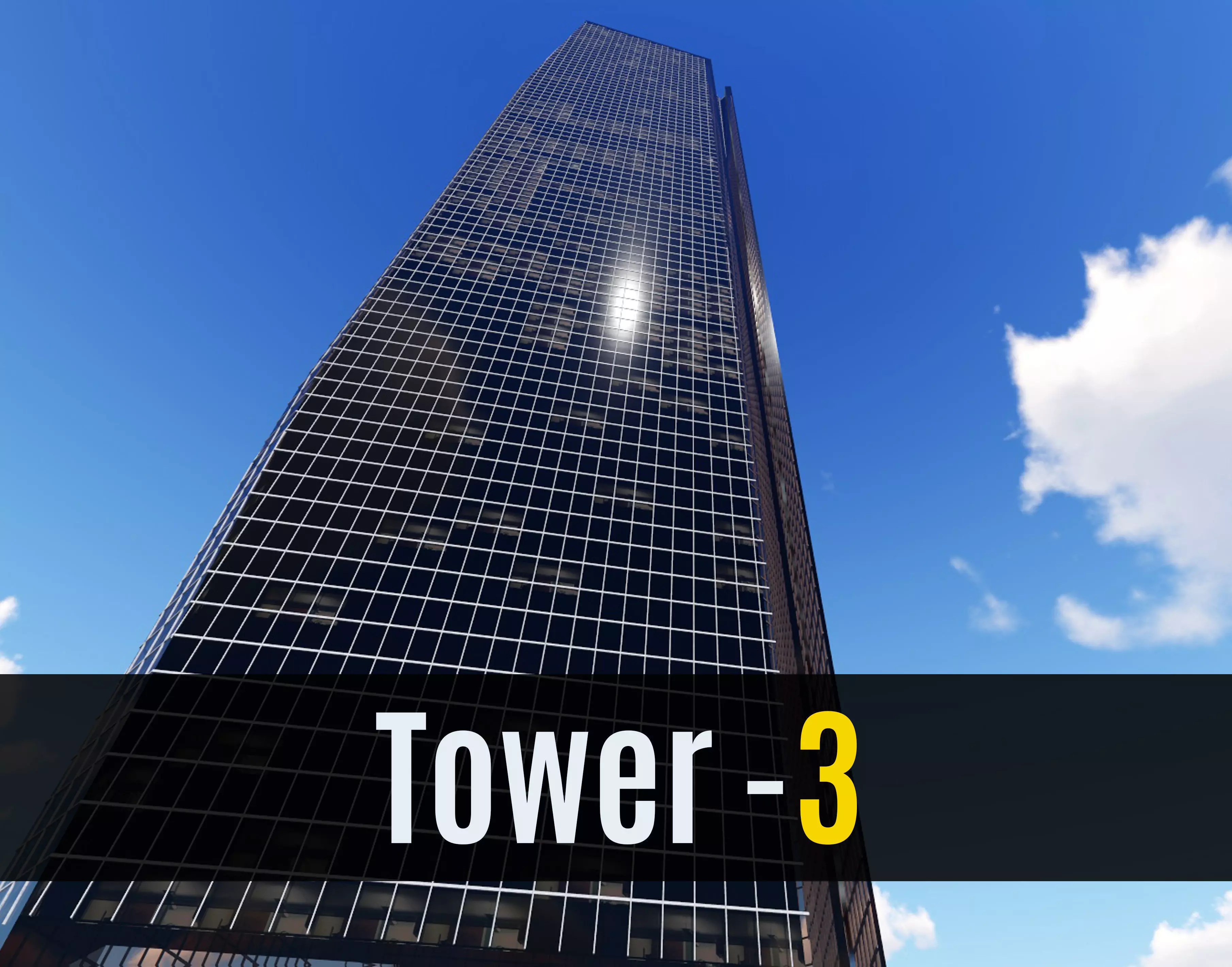 tower 3 skyscraper Low-poly 3D model