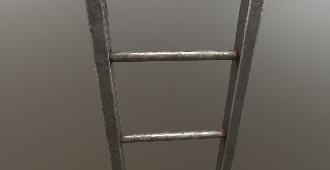 Metal Ladder PBR Low-poly 3D model_3