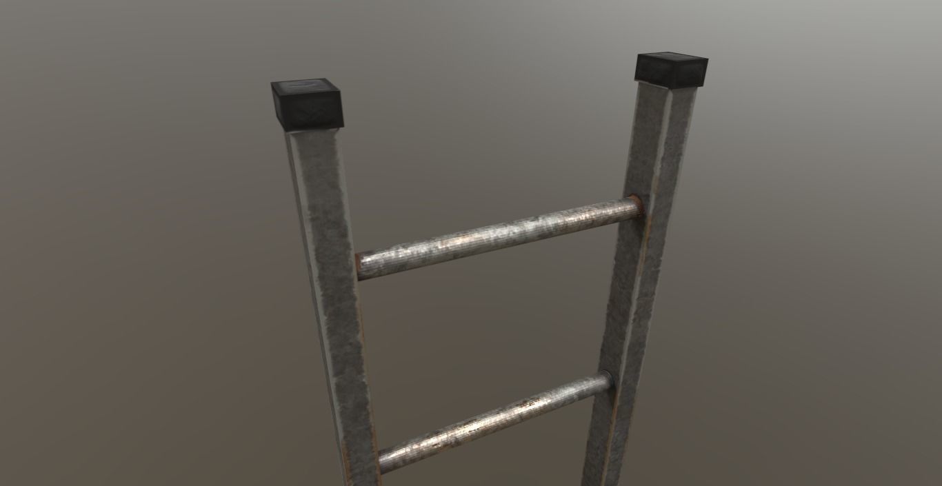 Metal Ladder PBR Low-poly 3D model_2