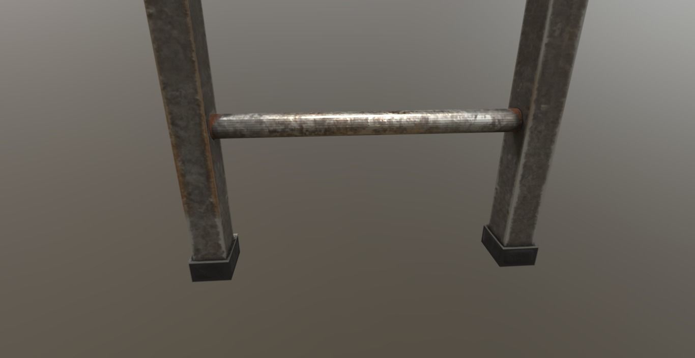Metal Ladder PBR Low-poly 3D model_4
