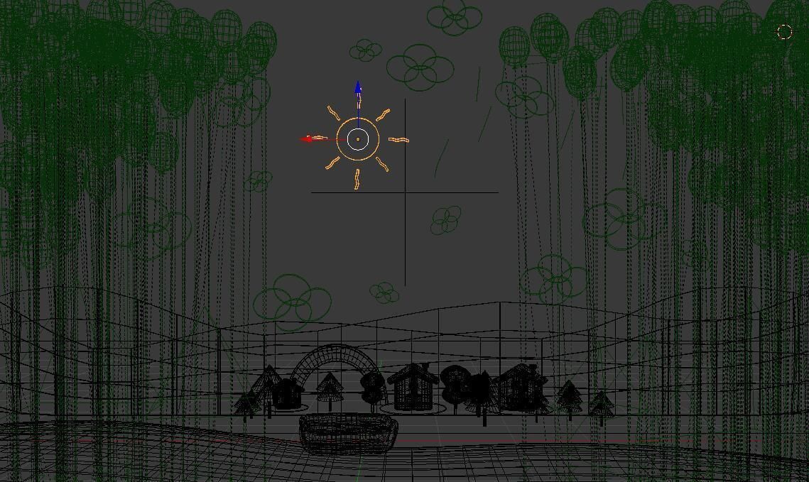 Low polygon children background model 3D model_1