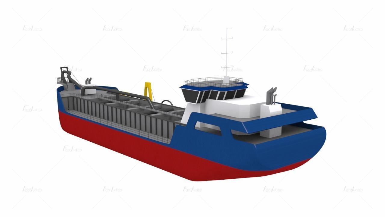 Trailing Suction Hopper Dredger - TSHD 3D model_2