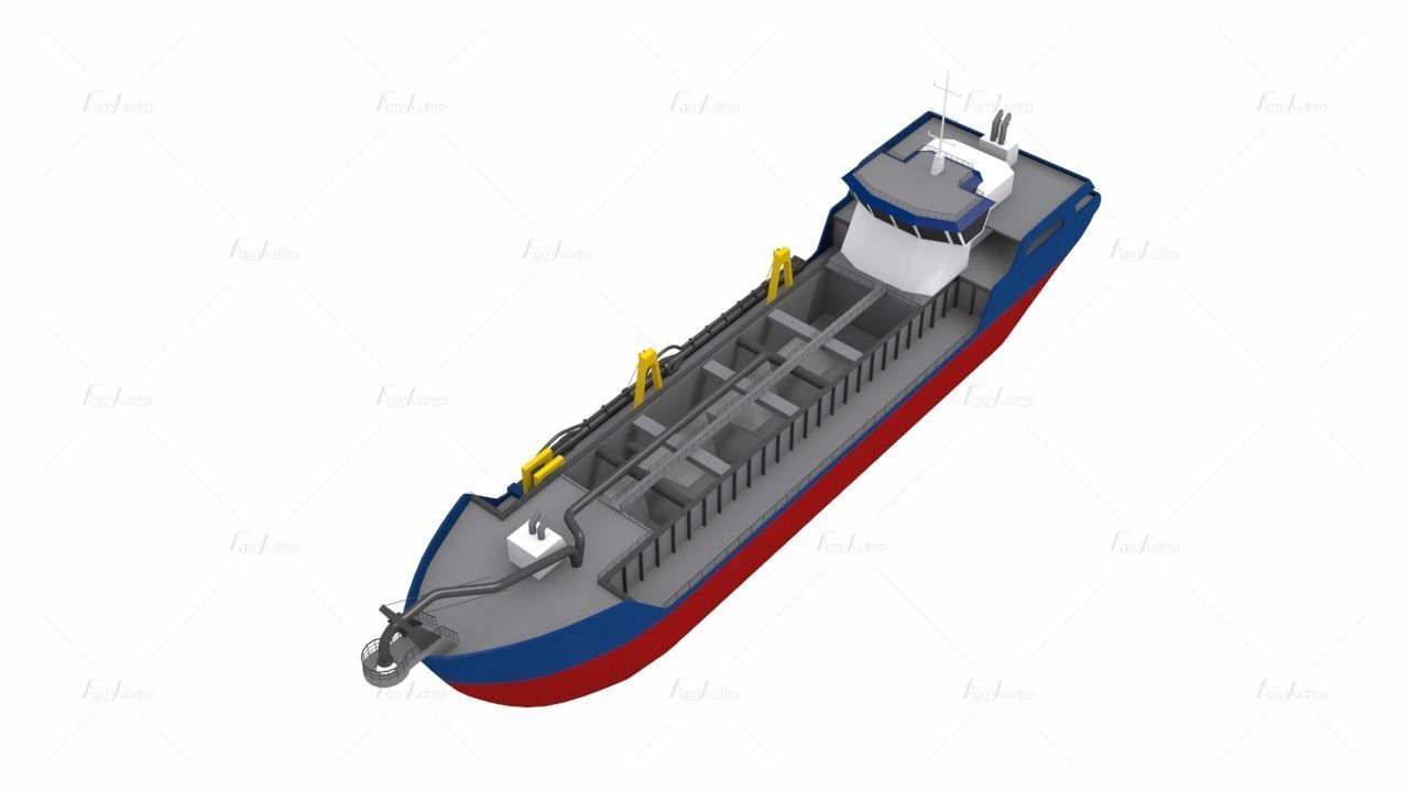 Trailing Suction Hopper Dredger - TSHD 3D model_3