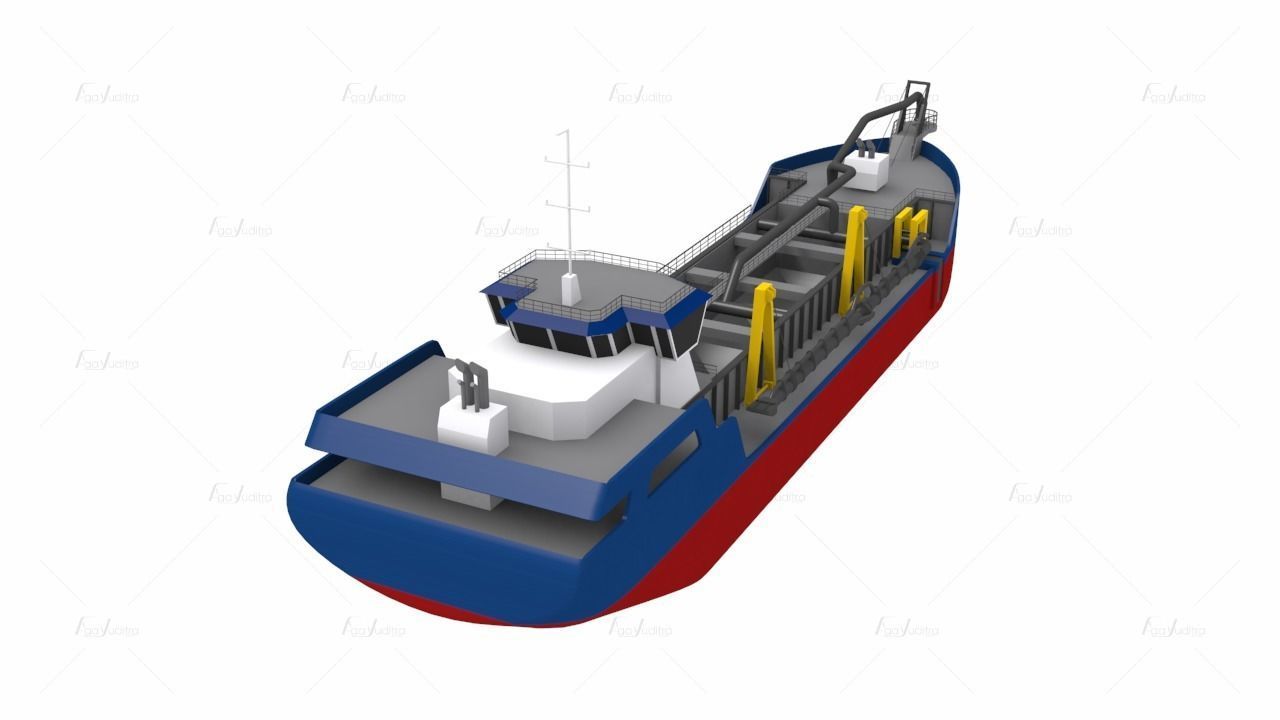 Trailing Suction Hopper Dredger - TSHD 3D model_4