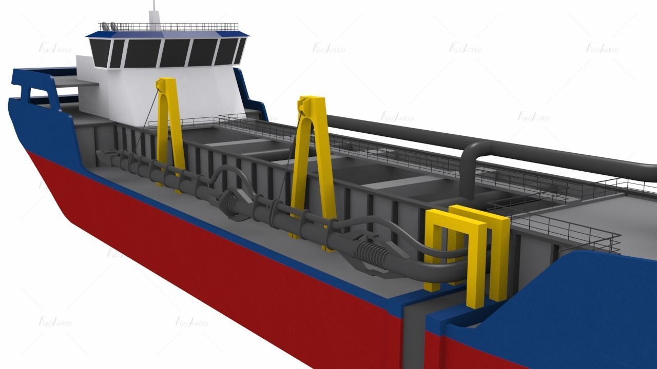 Trailing Suction Hopper Dredger - TSHD 3D model_5