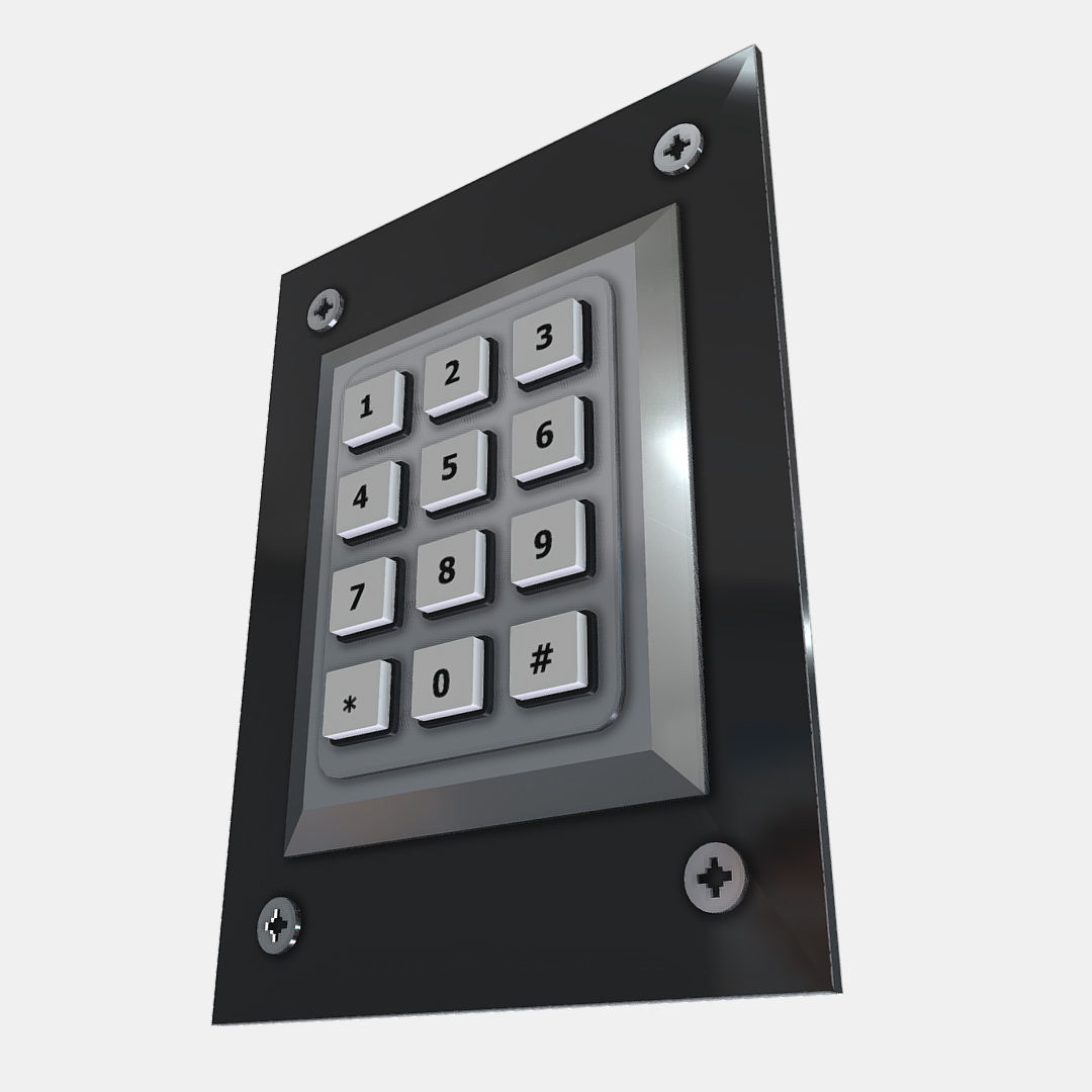 Security Keypad Low-poly 3D model_1