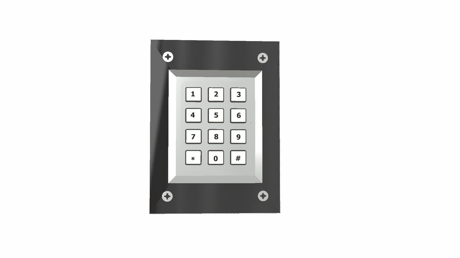 Security Keypad Low-poly 3D model_22