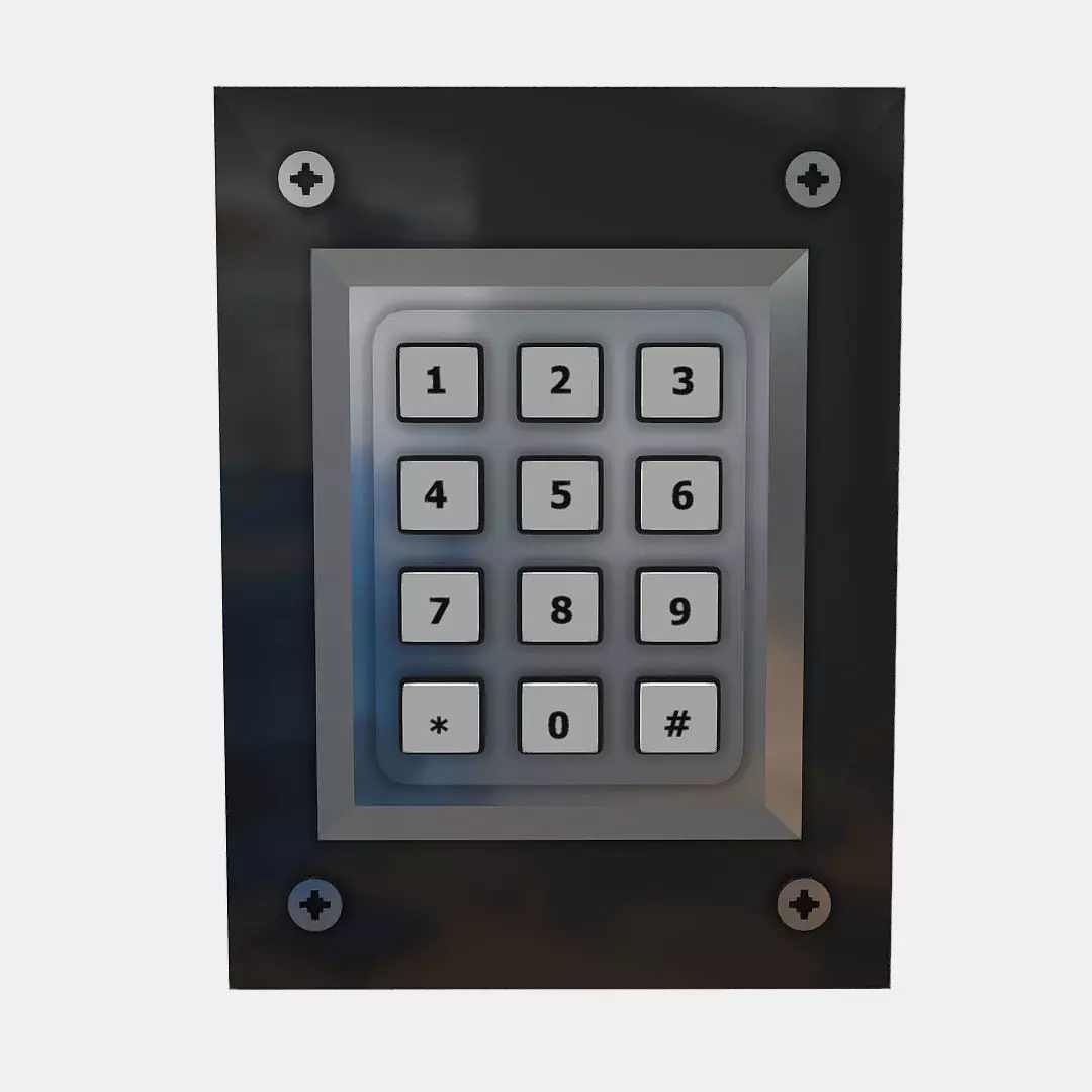 Security Keypad Low-poly 3D model_0
