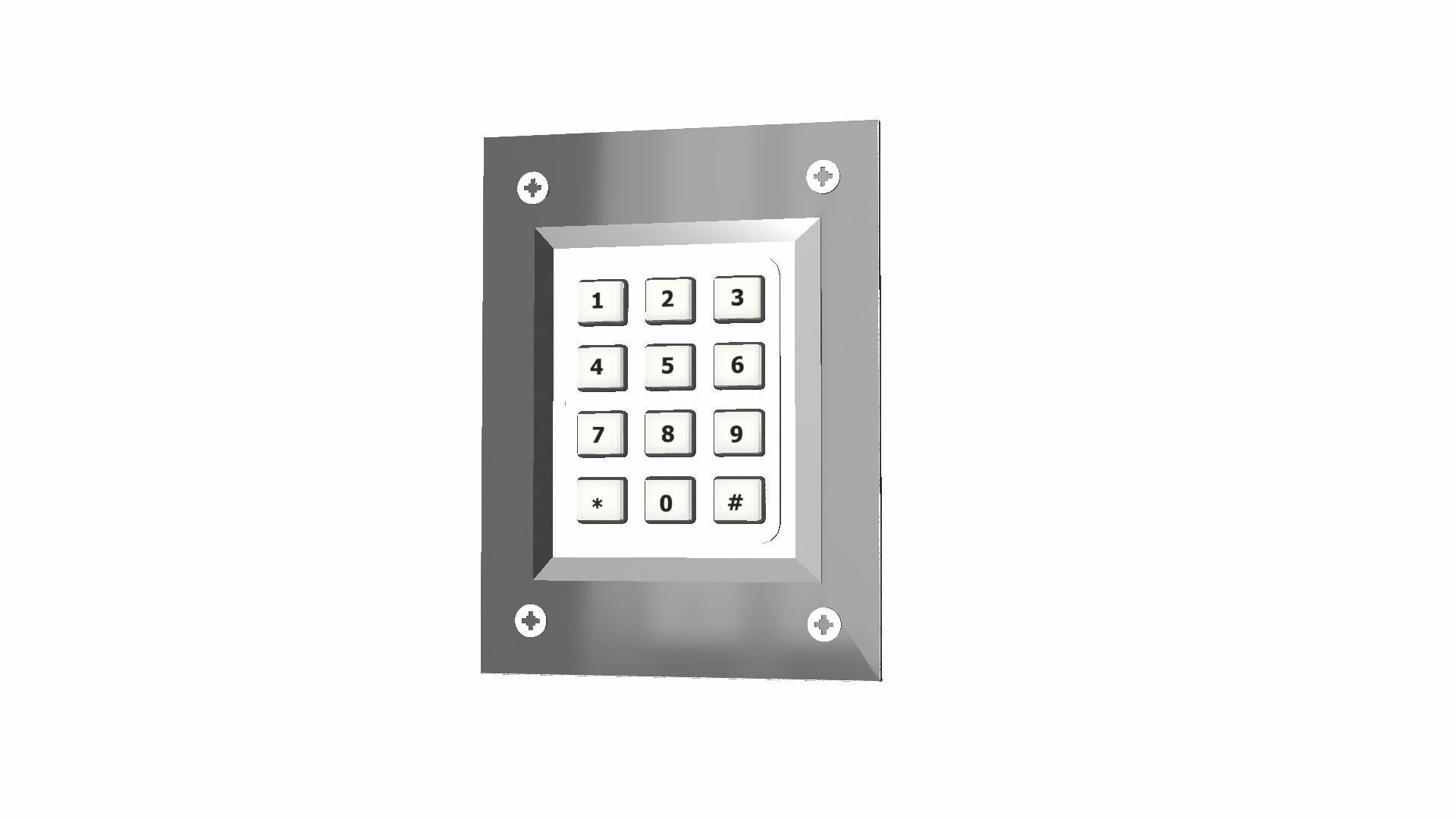 Security Keypad Low-poly 3D model_21