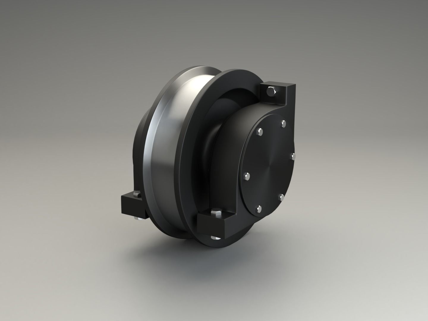 Running wheel of bridge crane 3D model_0