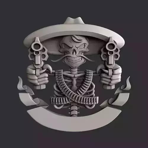 3d STL models for CNC router skull guns