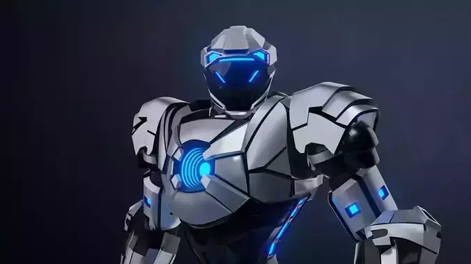 Robot character mecha game asset RTS01 Low-poly 3D model