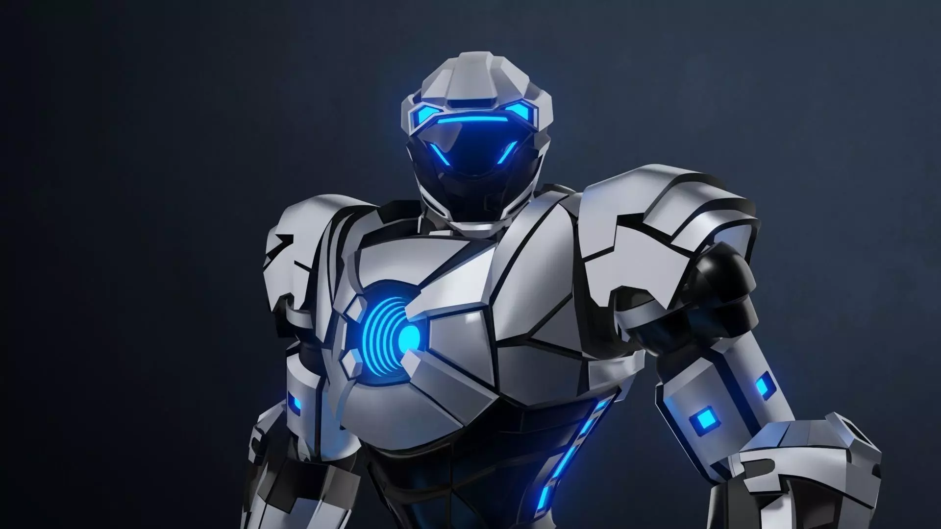 Robot character mecha game asset RTS01 Low-poly 3D model_0