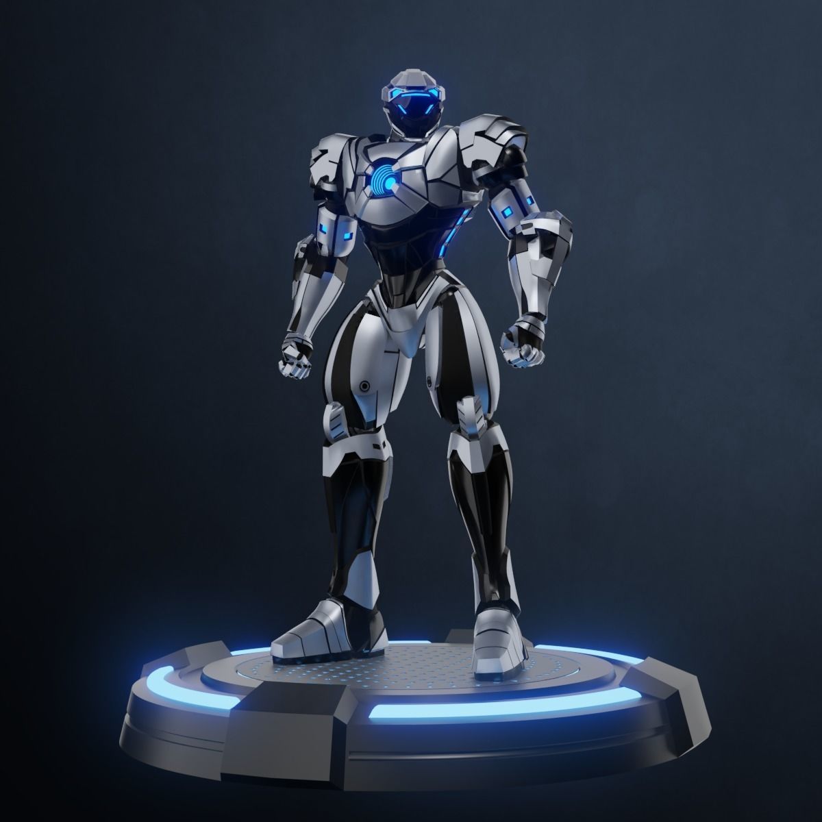 Robot character mecha game asset RTS01 Low-poly 3D model_5
