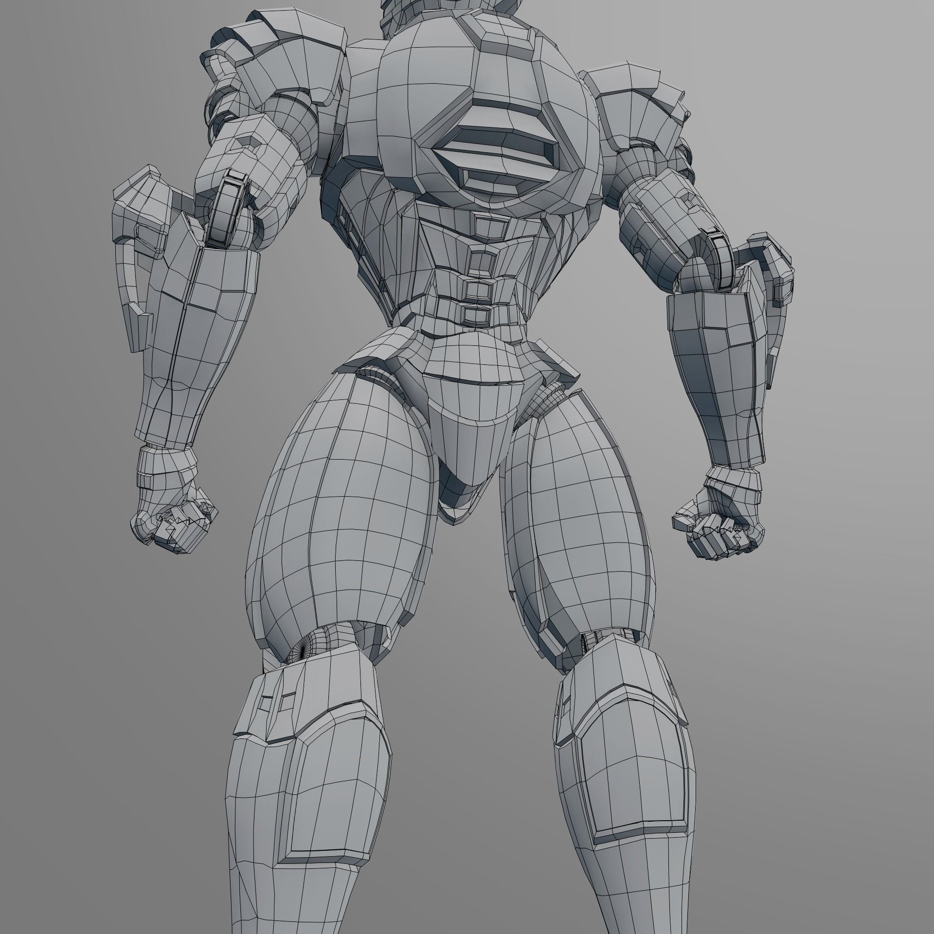 Robot character mecha game asset RTS01 Low-poly 3D model_11