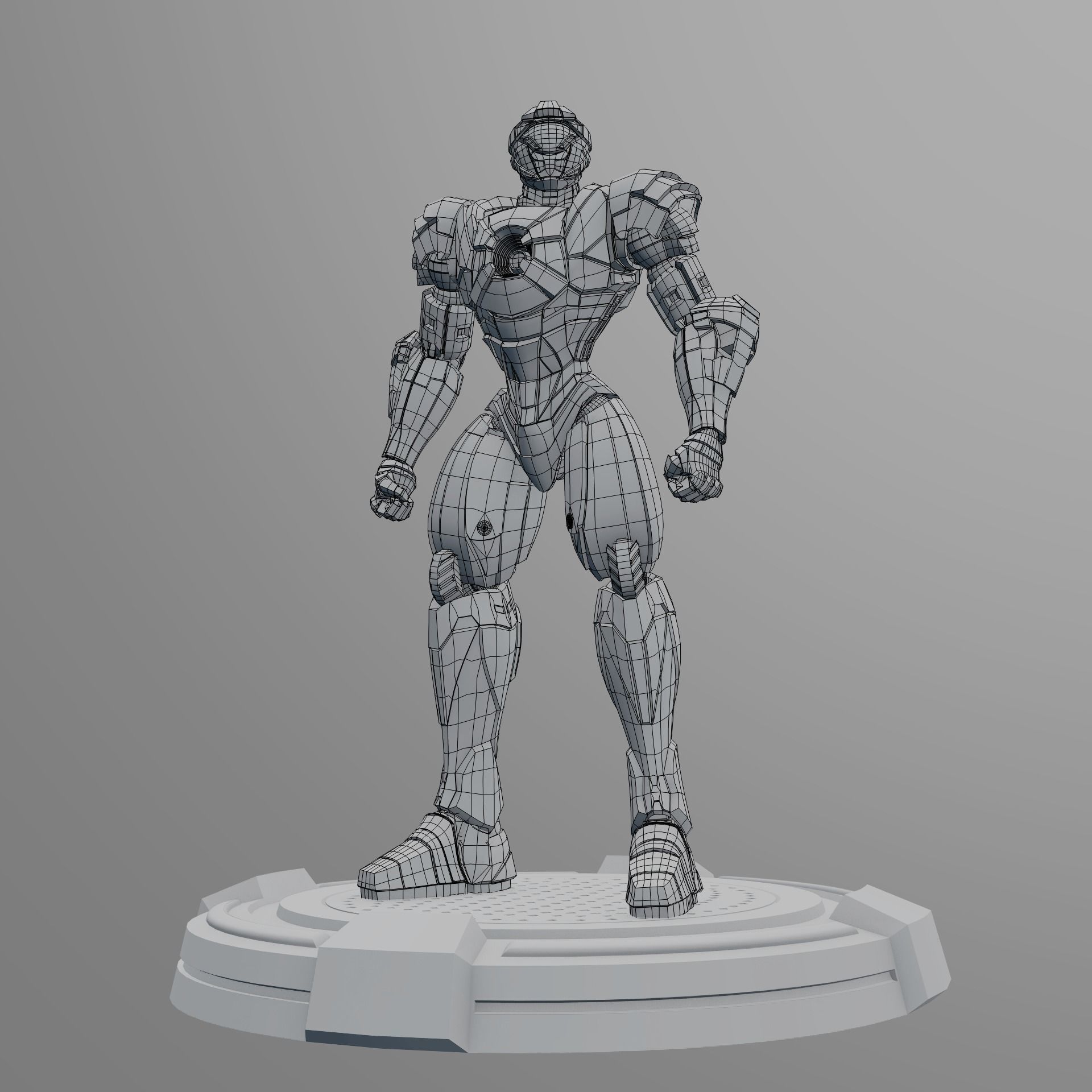 Robot character mecha game asset RTS01 Low-poly 3D model_10