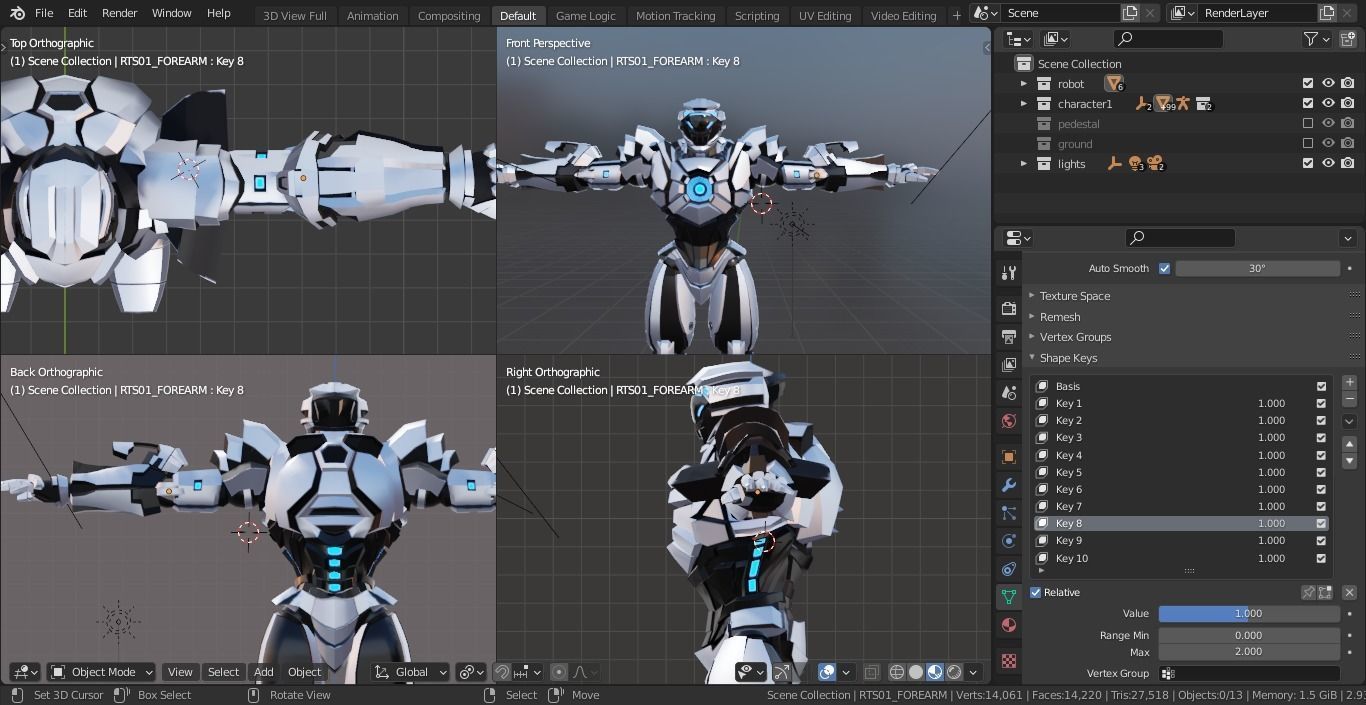 Robot character mecha game asset RTS01 Low-poly 3D model_15