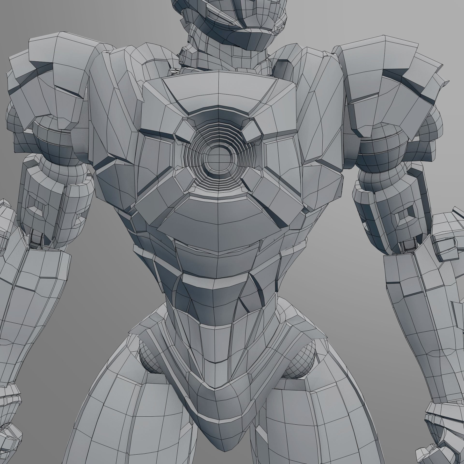 Robot character mecha game asset RTS01 Low-poly 3D model_12