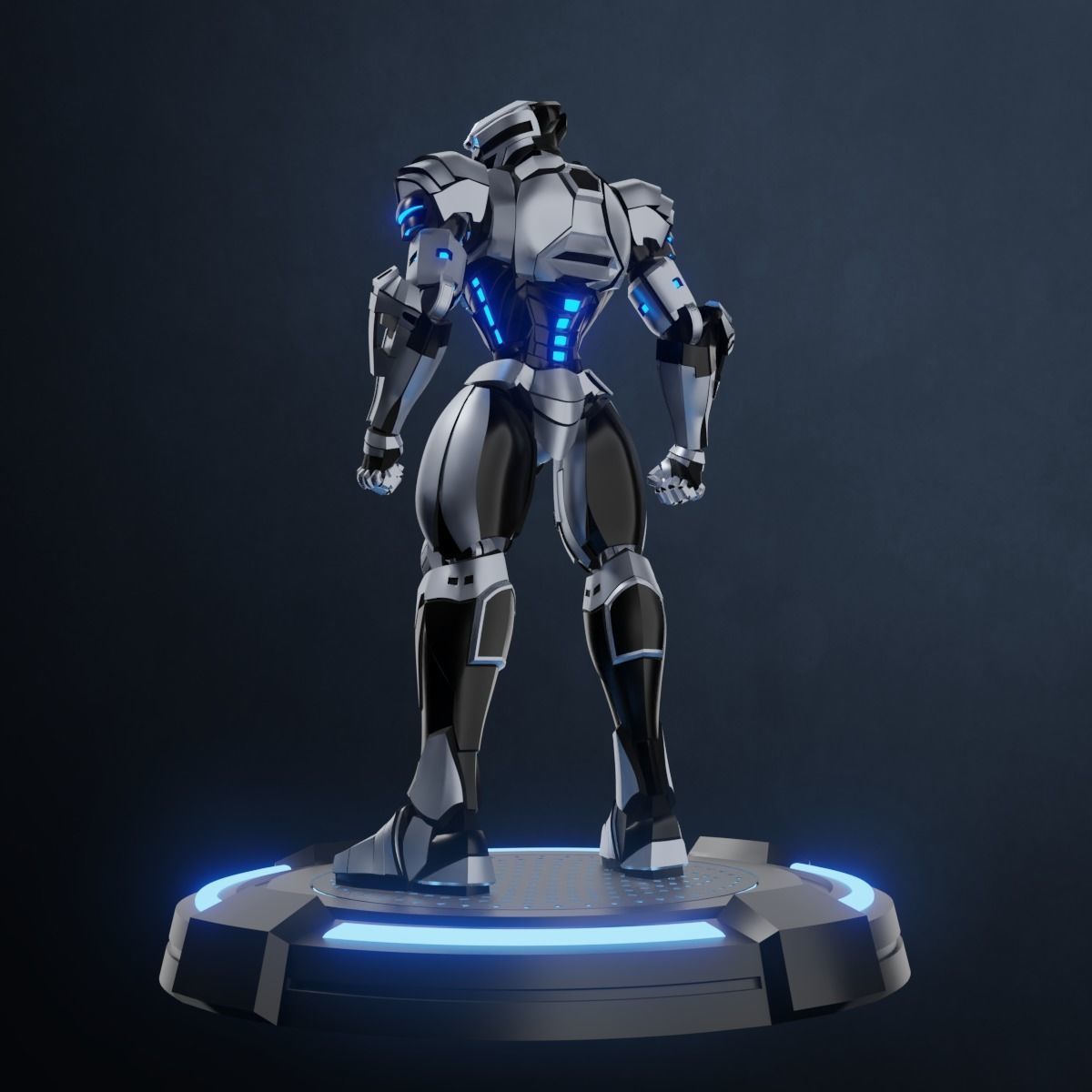 Robot character mecha game asset RTS01 Low-poly 3D model_6