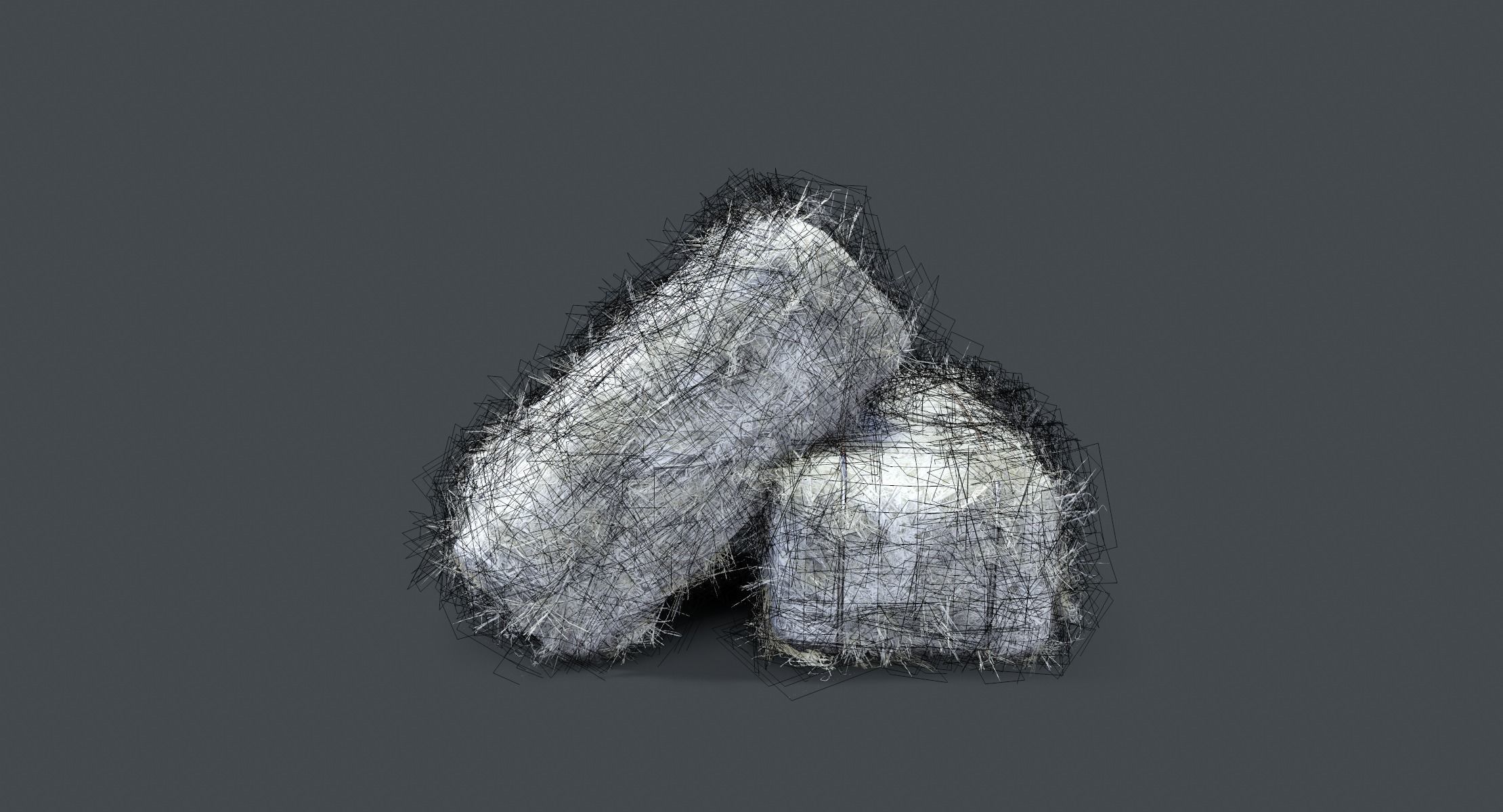 Game ready haystack two bundles of hay Low-poly 3D model_4