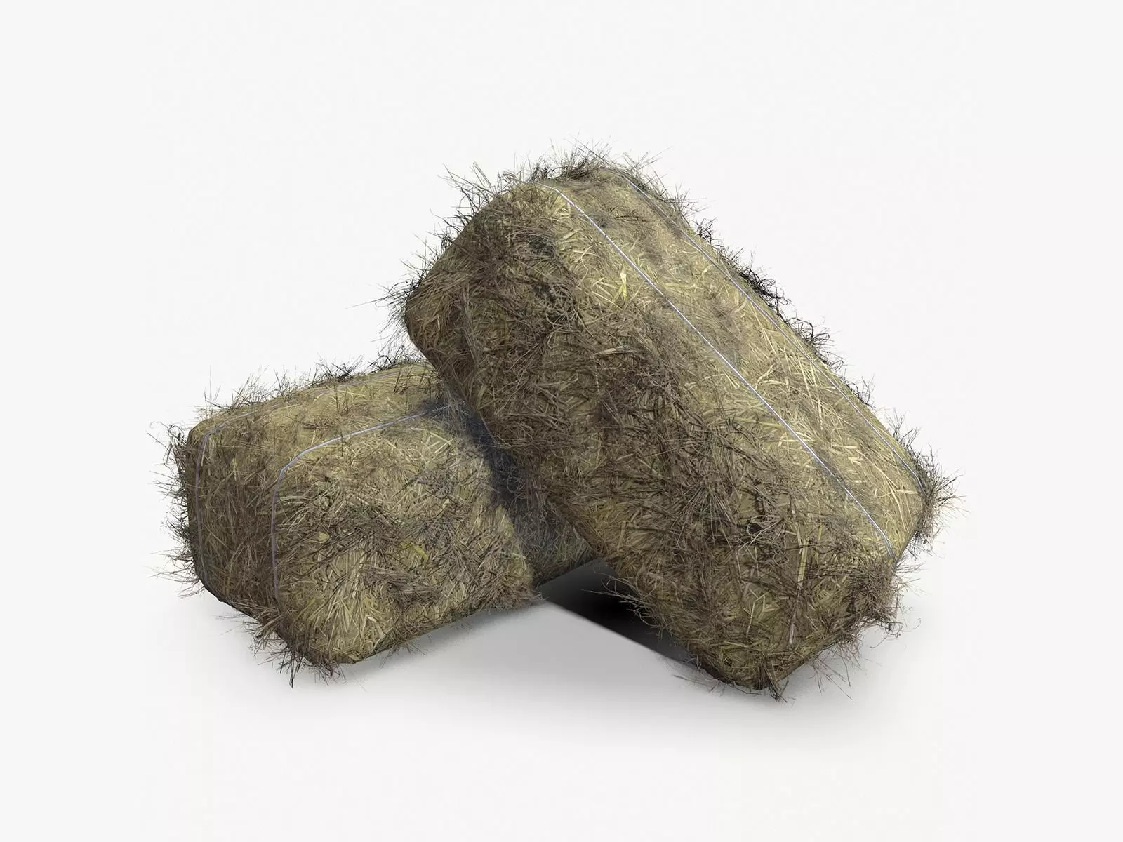 Game ready haystack two bundles of hay Low-poly 3D model_0