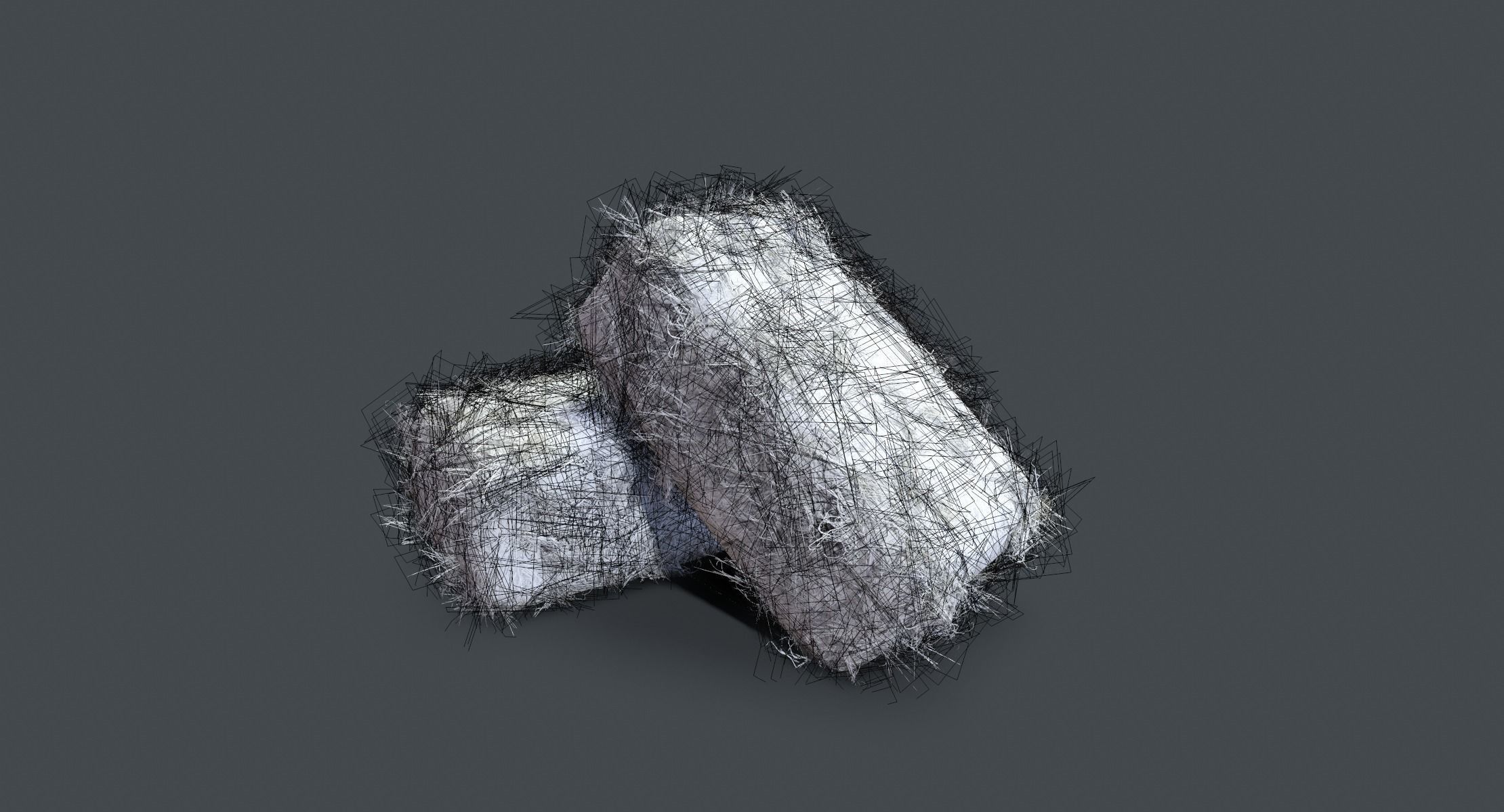 Game ready haystack two bundles of hay Low-poly 3D model_3