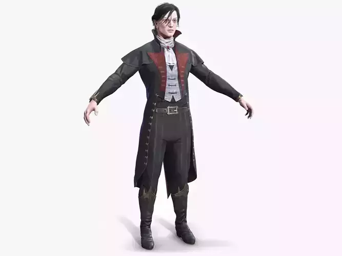 Victorian vampire Low-poly 3D model