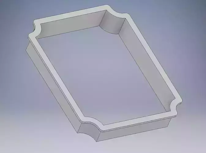 SOLID  cookie cutter plaque frame border chamfered cutting edge