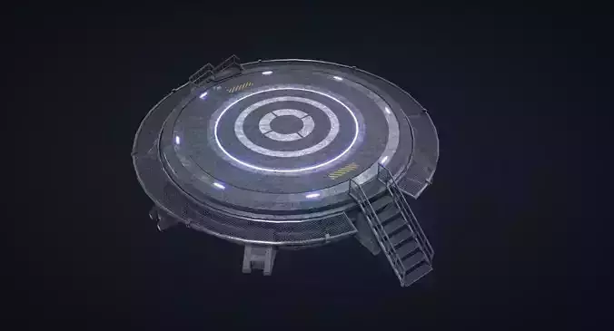 Mars Kit Bash - Landing Pad Low-poly 3D model