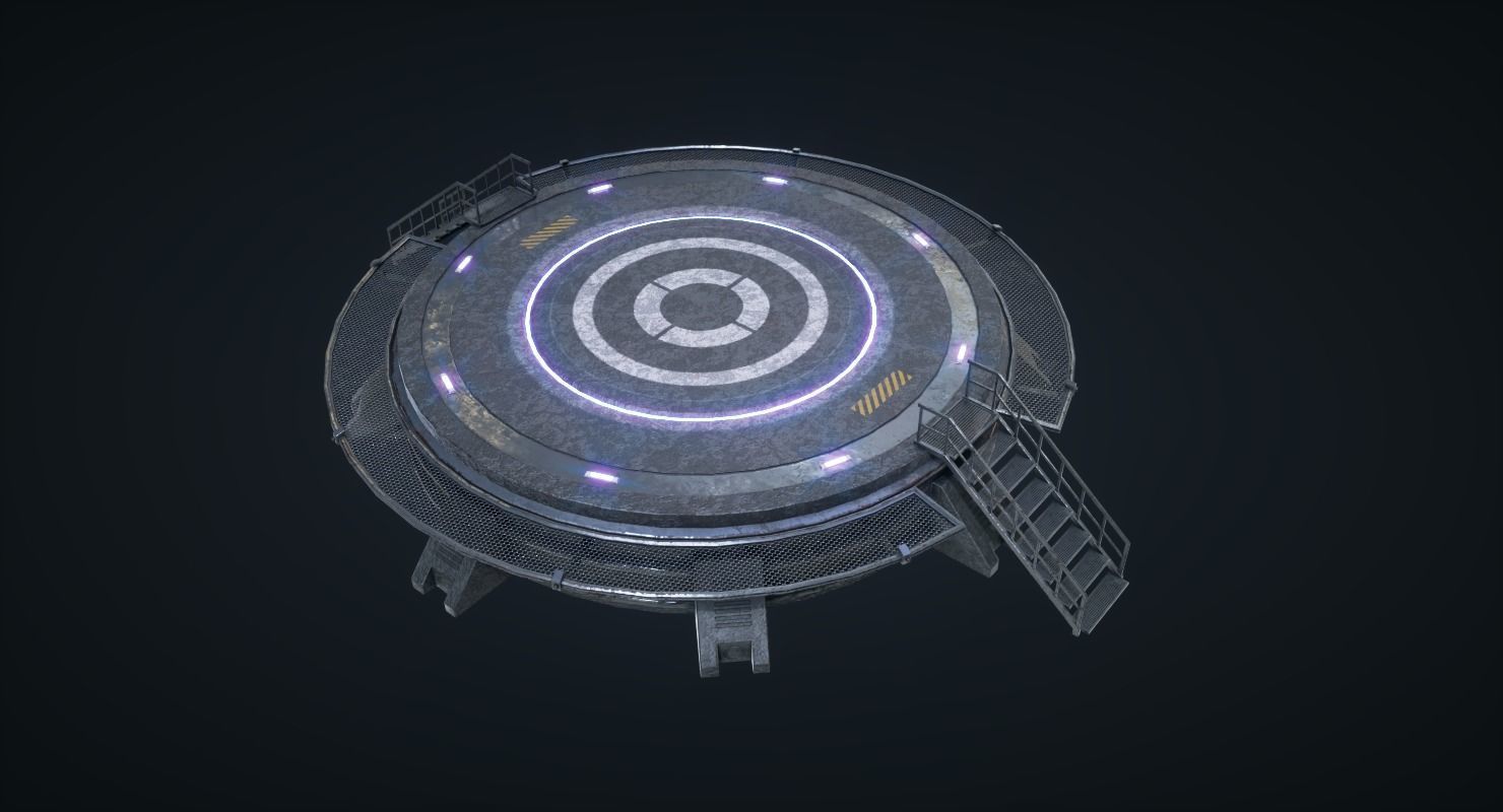 Mars Kit Bash - Landing Pad Low-poly 3D model_2