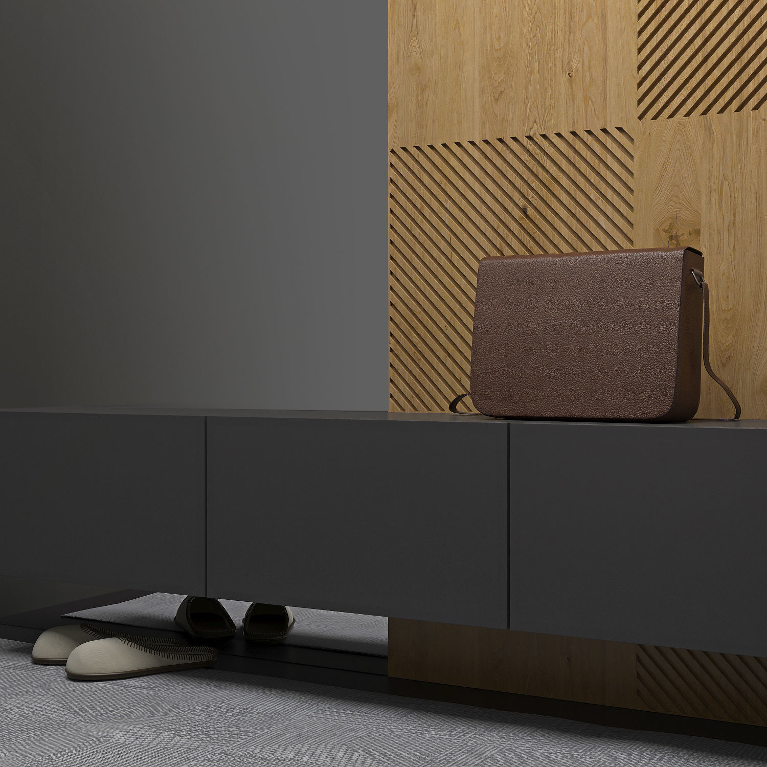 hallway modern entryway design 3D model_2