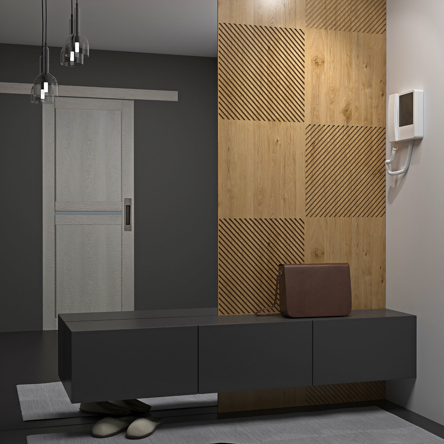 hallway modern entryway design 3D model_1