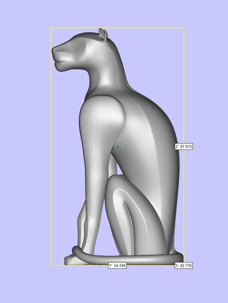 Black panther sitting Texture Black marble Marquina 3D model_7