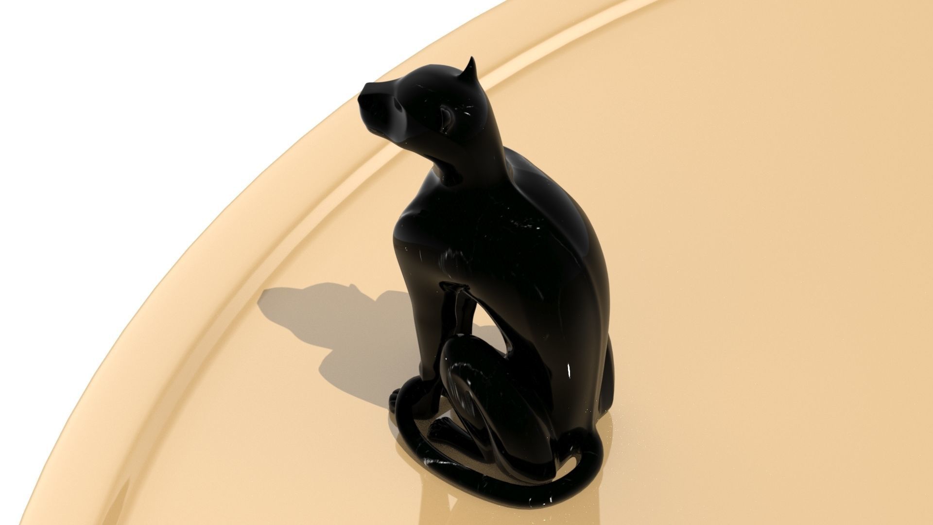 Black panther sitting Texture Black marble Marquina 3D model_2