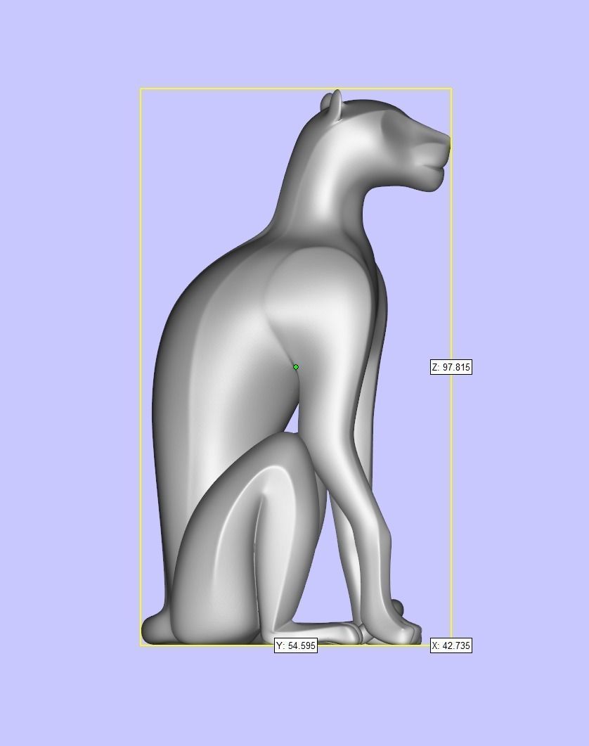 Black panther sitting Texture Black marble Marquina 3D model_9