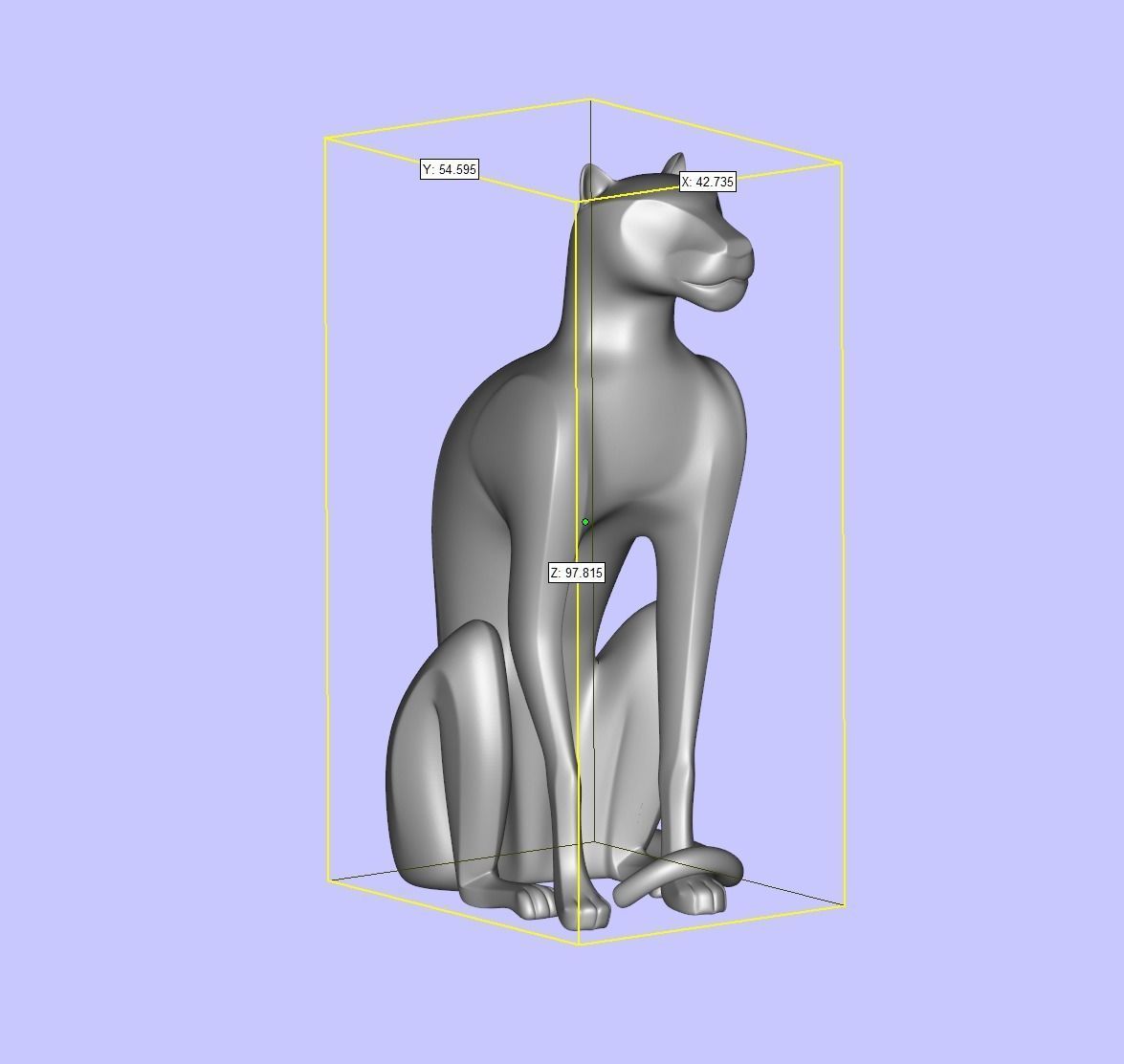 Black panther sitting Texture Black marble Marquina 3D model_8