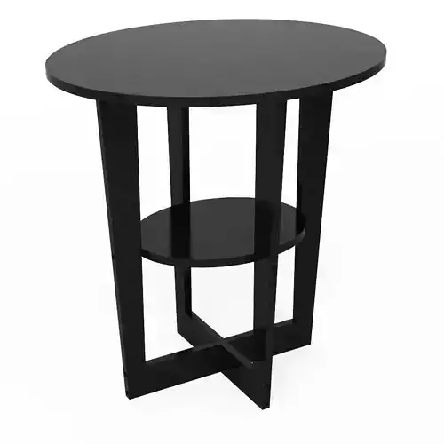Oval Walnut End Table Furinno 3D model