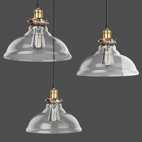 ARTCRAFT 3-Light Bronze and Copper Pendant 3D model