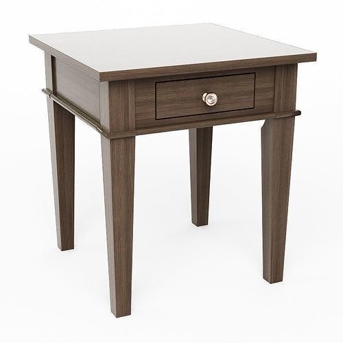 Simpli Home Carlton Farmhouse Grey Storage End Table 3D model