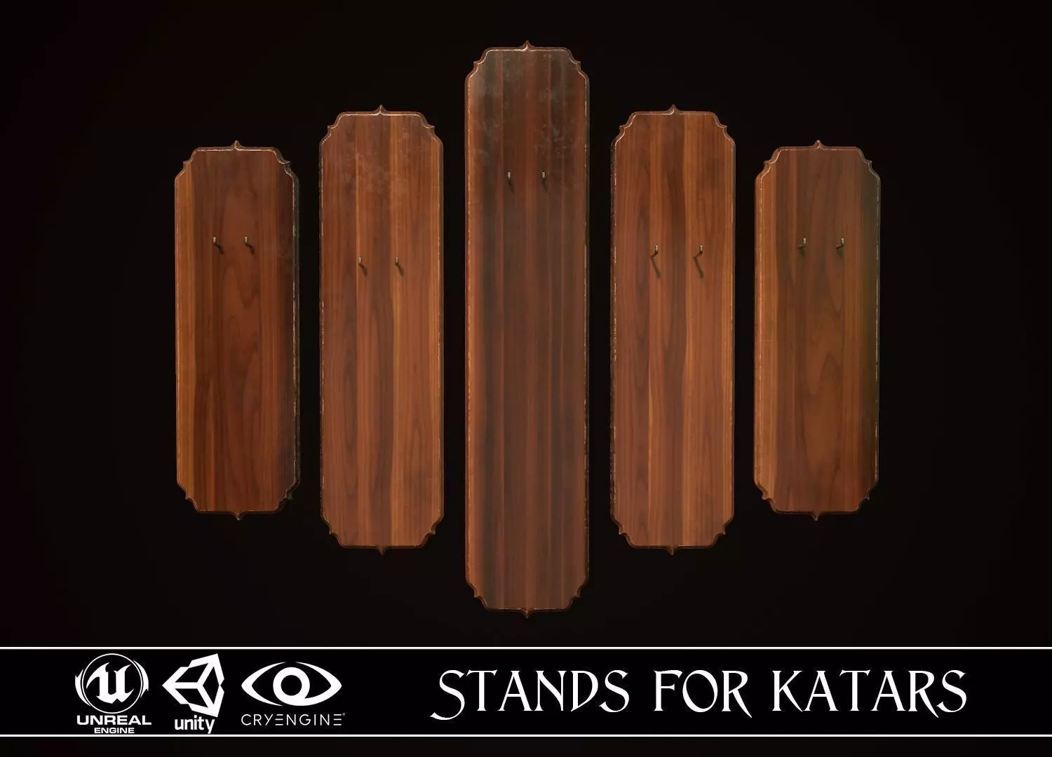 Stands for flinlock katars Free low-poly 3D model_0