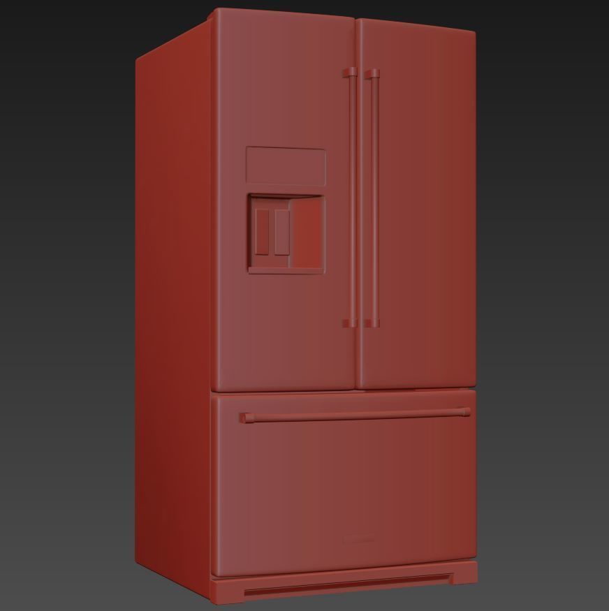 KitchenAid 27 French Door Refrigerator 3D model_4