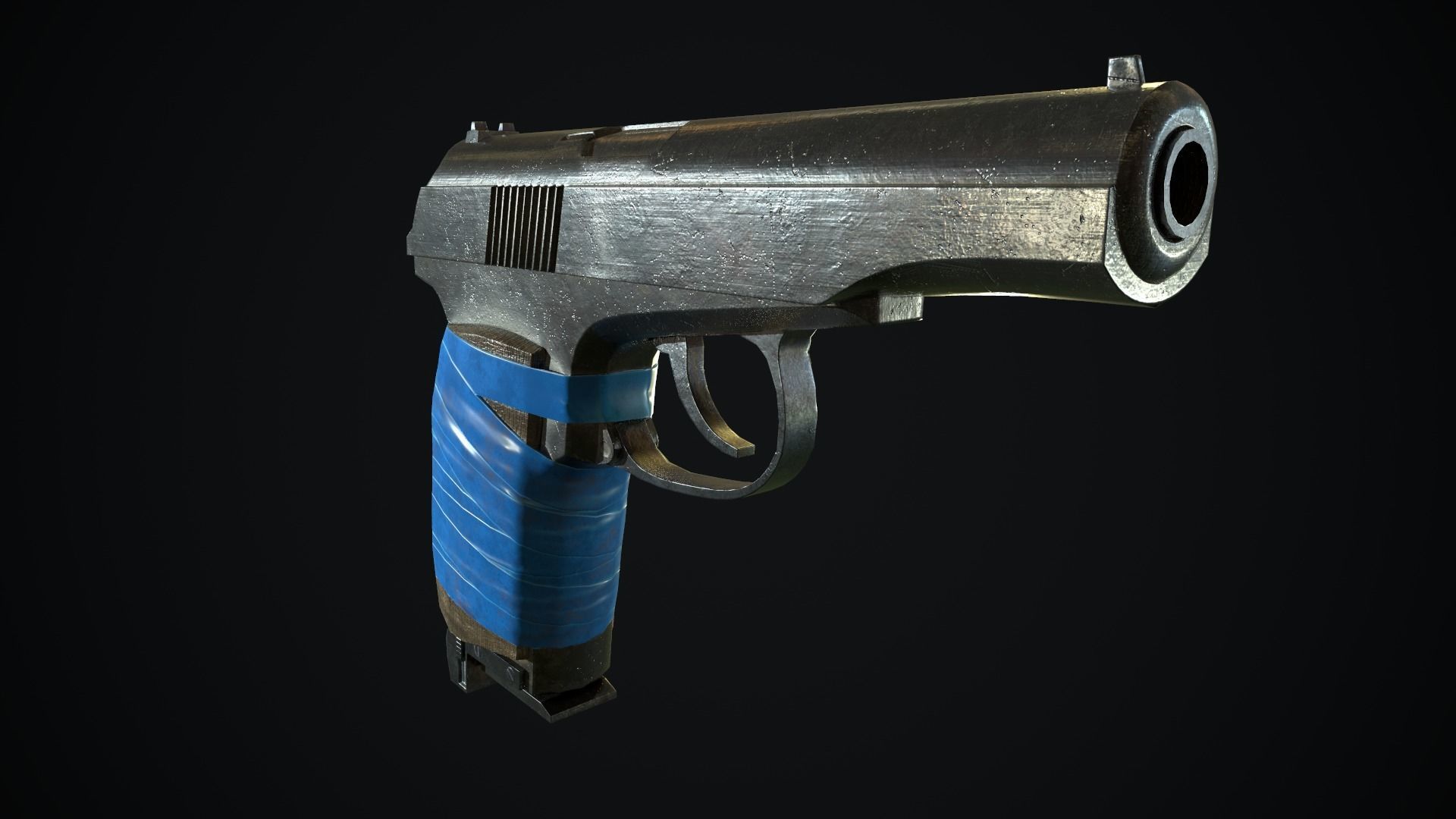 Pistols makarov Low-poly 3D model_2