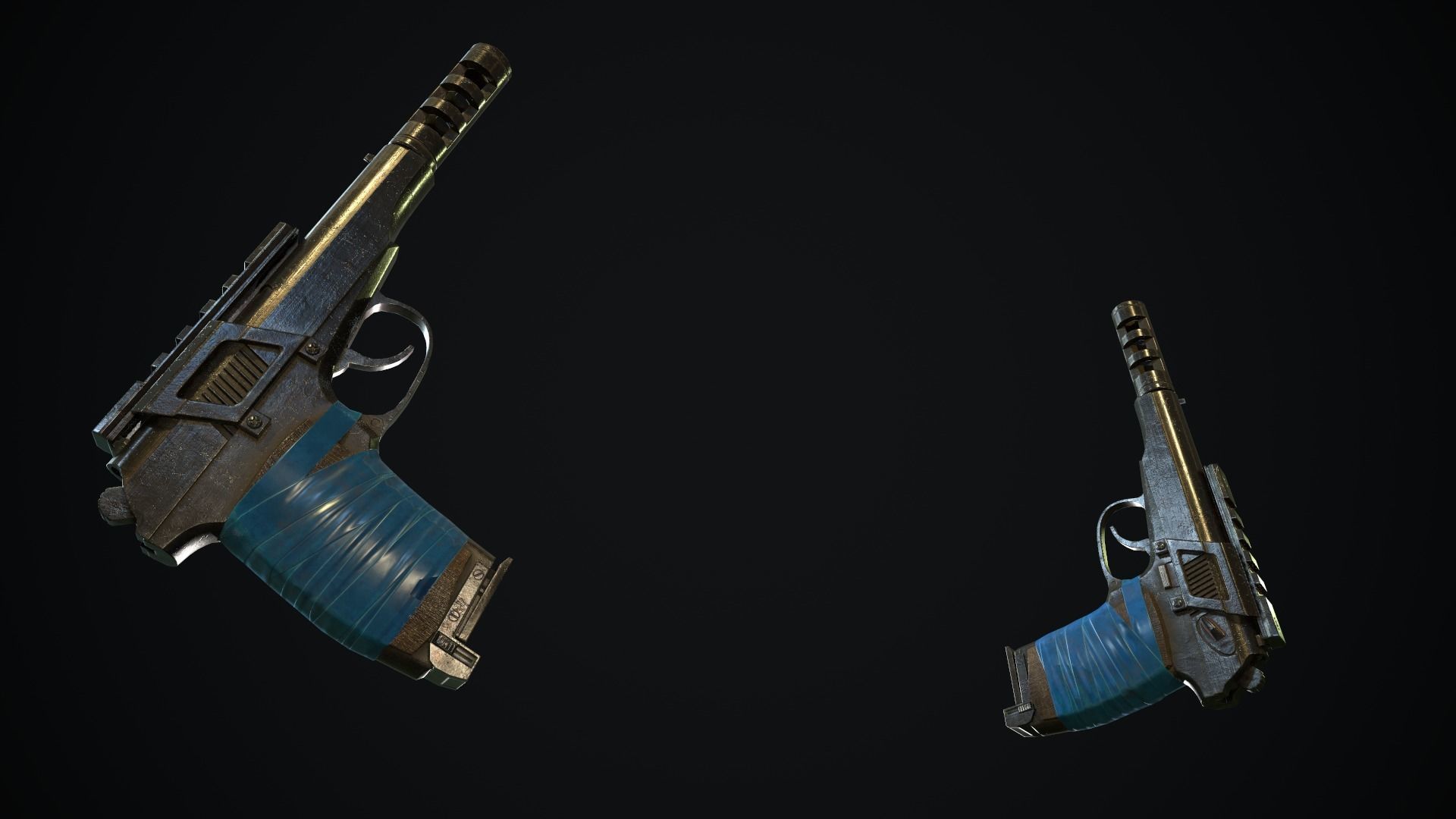 Pistols makarov Low-poly 3D model_3